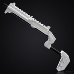 Ghost white magnetic VR gun stock for Quest 3 on the SPINE frame - MetanexusXR MNX-GST-SPINE-GHT