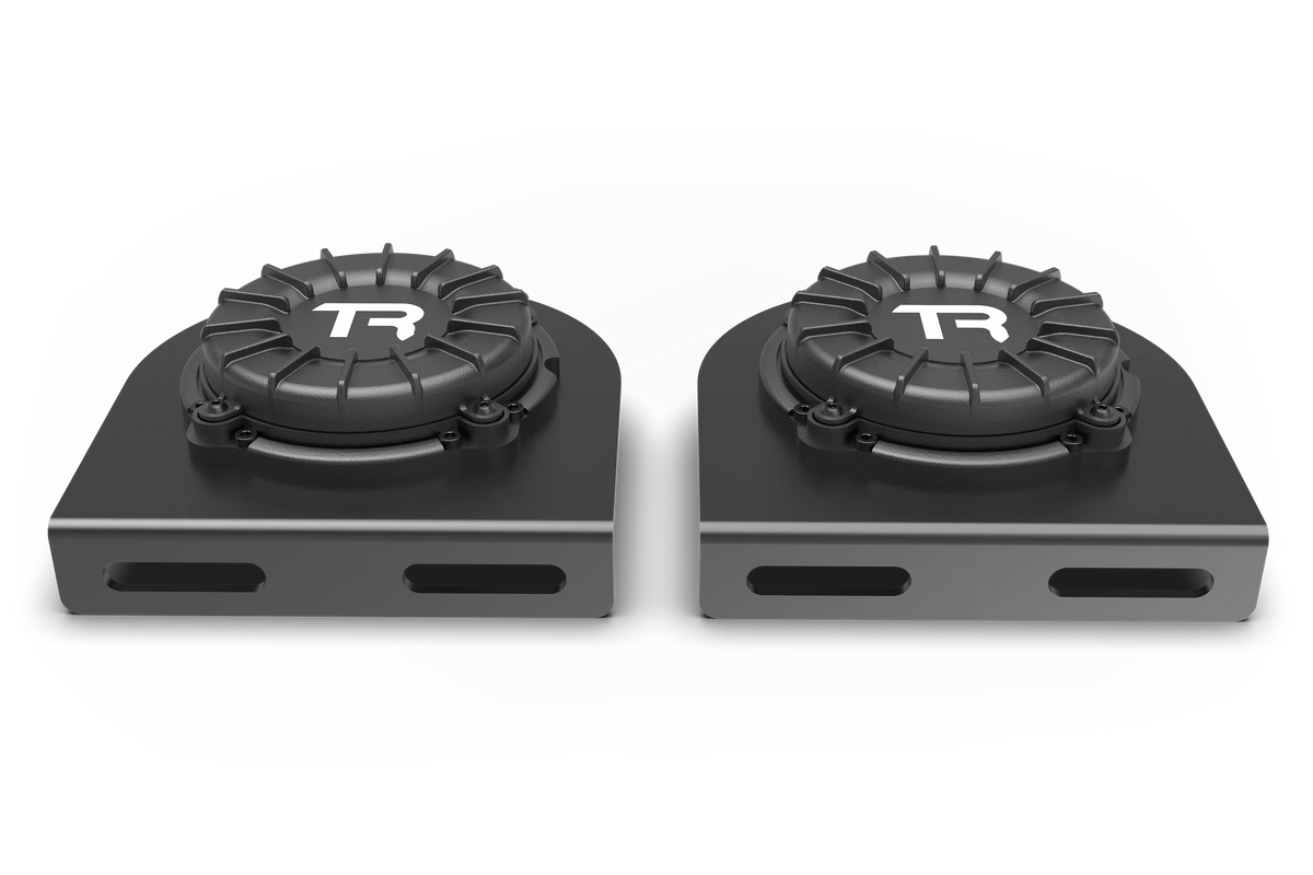 10 W Compact Bass Shakers for Pedals, Shifter & Handbrake – Set of 2 with Mounts – two compact 10 W bass shakers with mounting brackets – photo 1 of 9