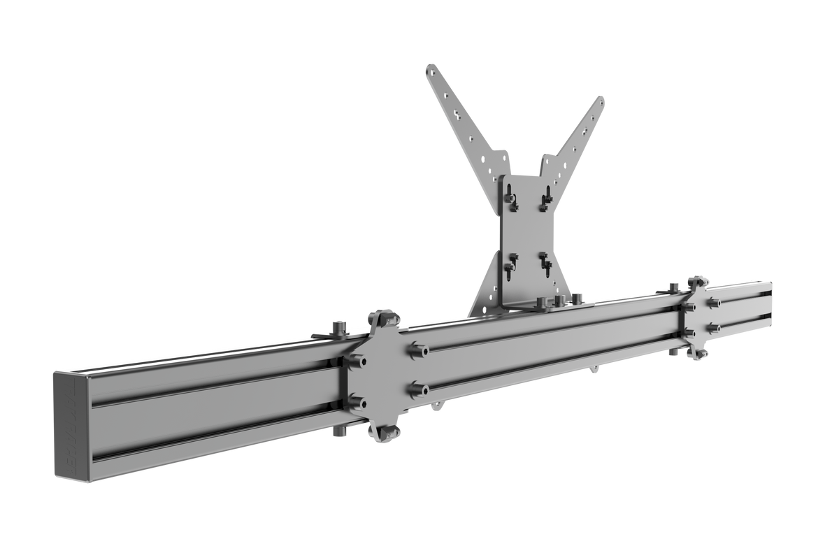 1500 mm Monitor Stand Centre Piece with VESA Mount – 80x40 Aluminium for Large Triples – 1500 mm black anodised 80x40 aluminium monitor stand centre piece with VESA mount – photo 1 of 4
