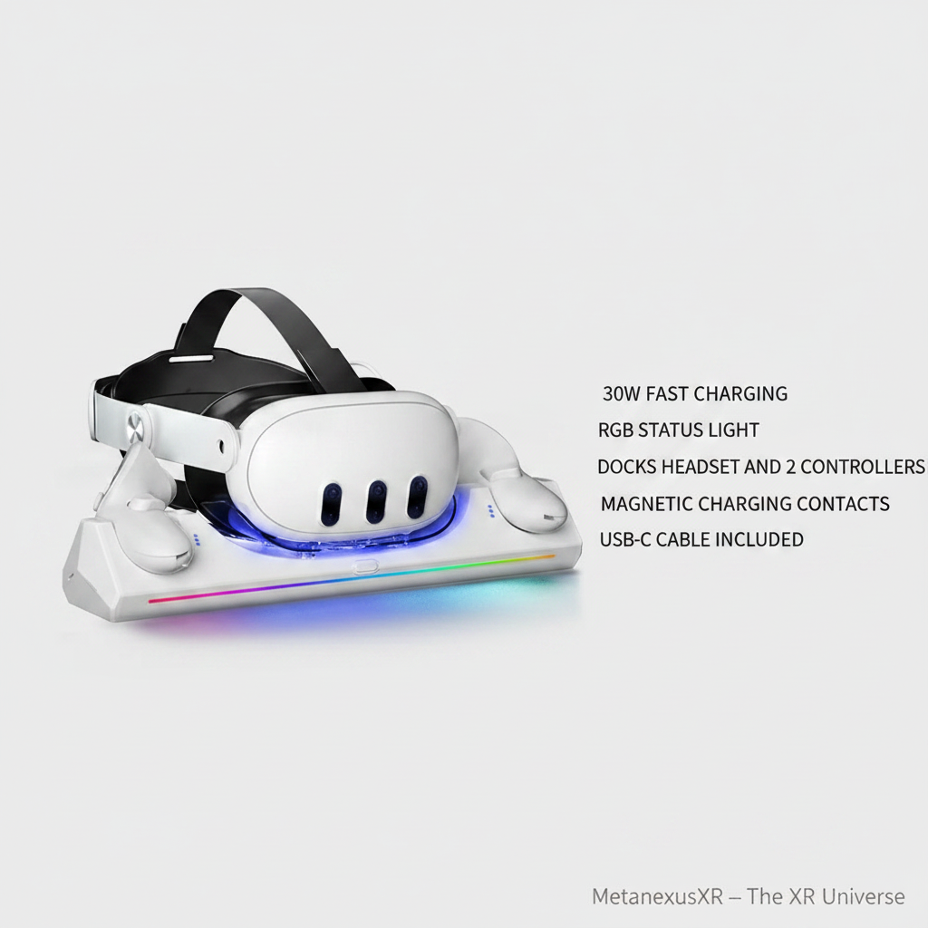 Meta Quest 3 Charging Dock 30W Fast Charging RGB — MetanexusXR — The XR Universe