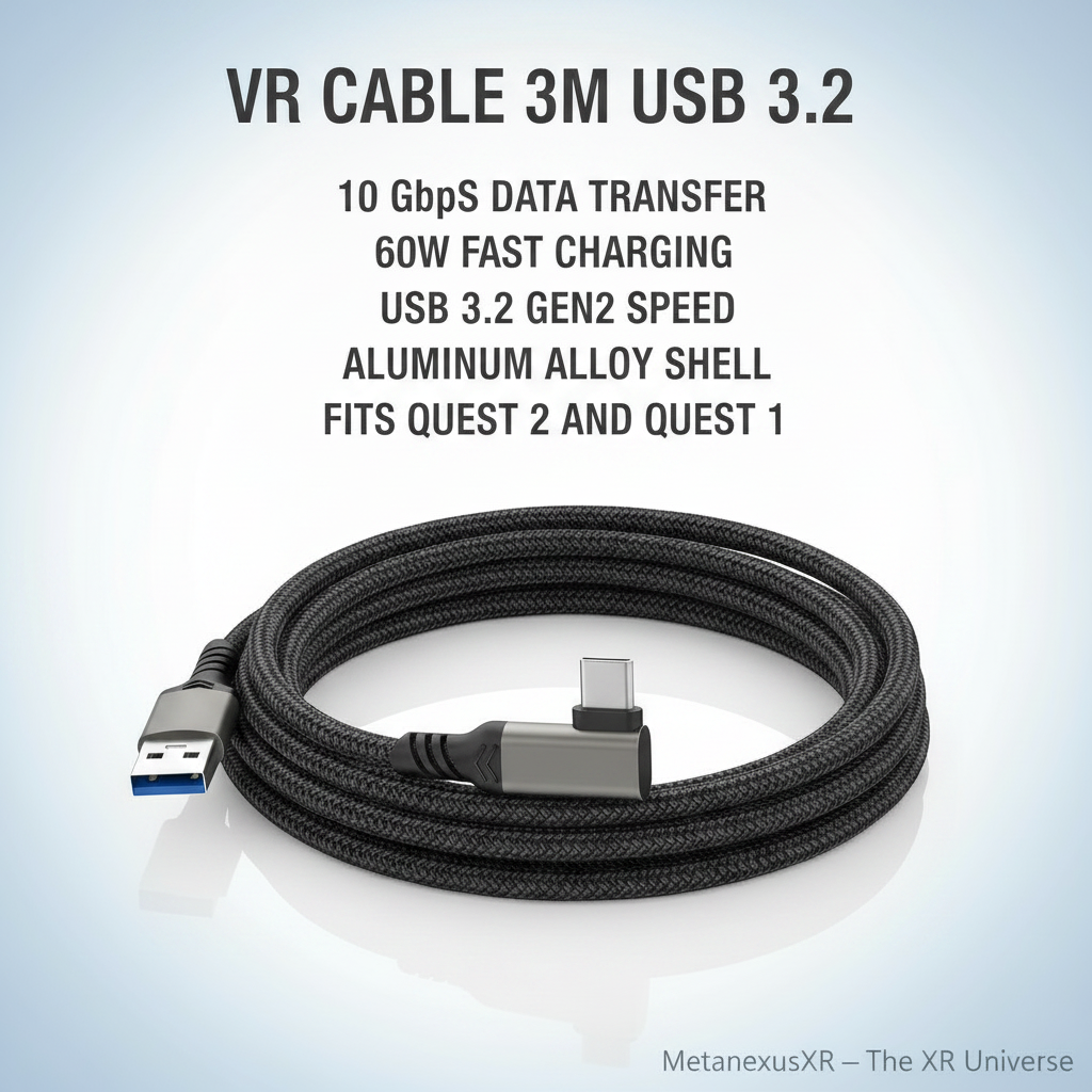 VR Cable 3m USB 3.2 Fast Charging 10Gbps Oculus Quest