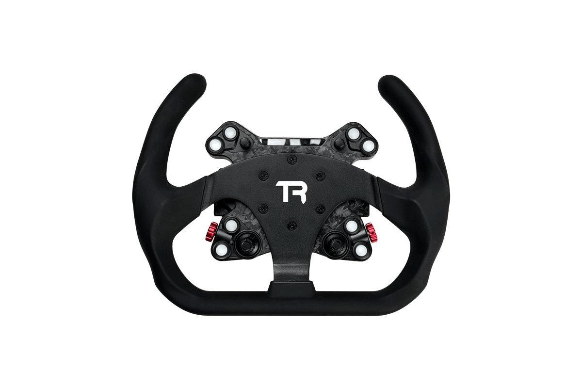 330 mm Flat-Bottom Open GT Sim Racing Wheel Rim – Aluminium with Silicone Grips, 70 mm PCD – 330 mm open flat-bottom GT sim racing wheel rim with silicone grips – photo 7 of 8