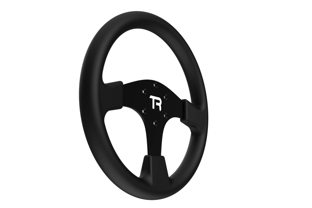 330 mm Round Sim Racing Wheel Rim – Aluminium with Silicone Grips, 70 mm PCD – 330 mm round aluminium sim racing wheel rim with silicone grips – photo 2 of 8
