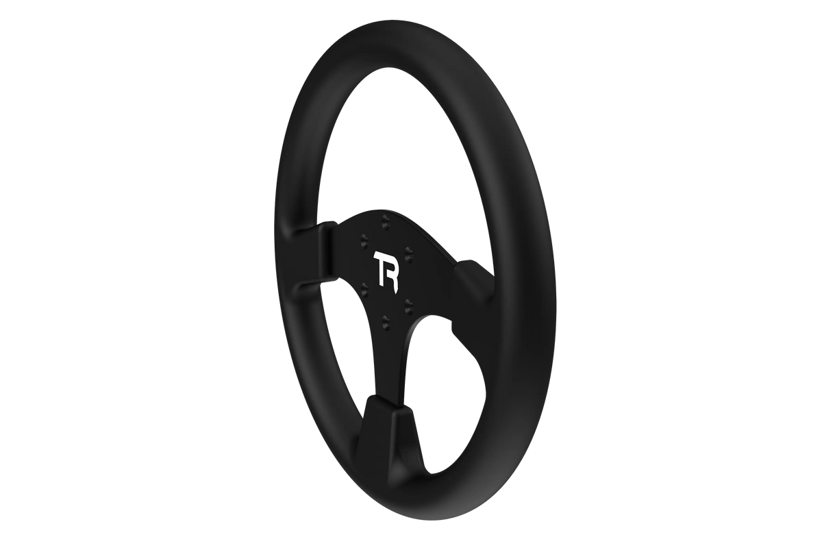 330 mm Round Sim Racing Wheel Rim – Aluminium with Silicone Grips, 70 mm PCD – 330 mm round aluminium sim racing wheel rim with silicone grips – photo 3 of 8