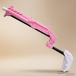 Pink VR gun stock side profile, SPINE two-hand frame - MetanexusXR