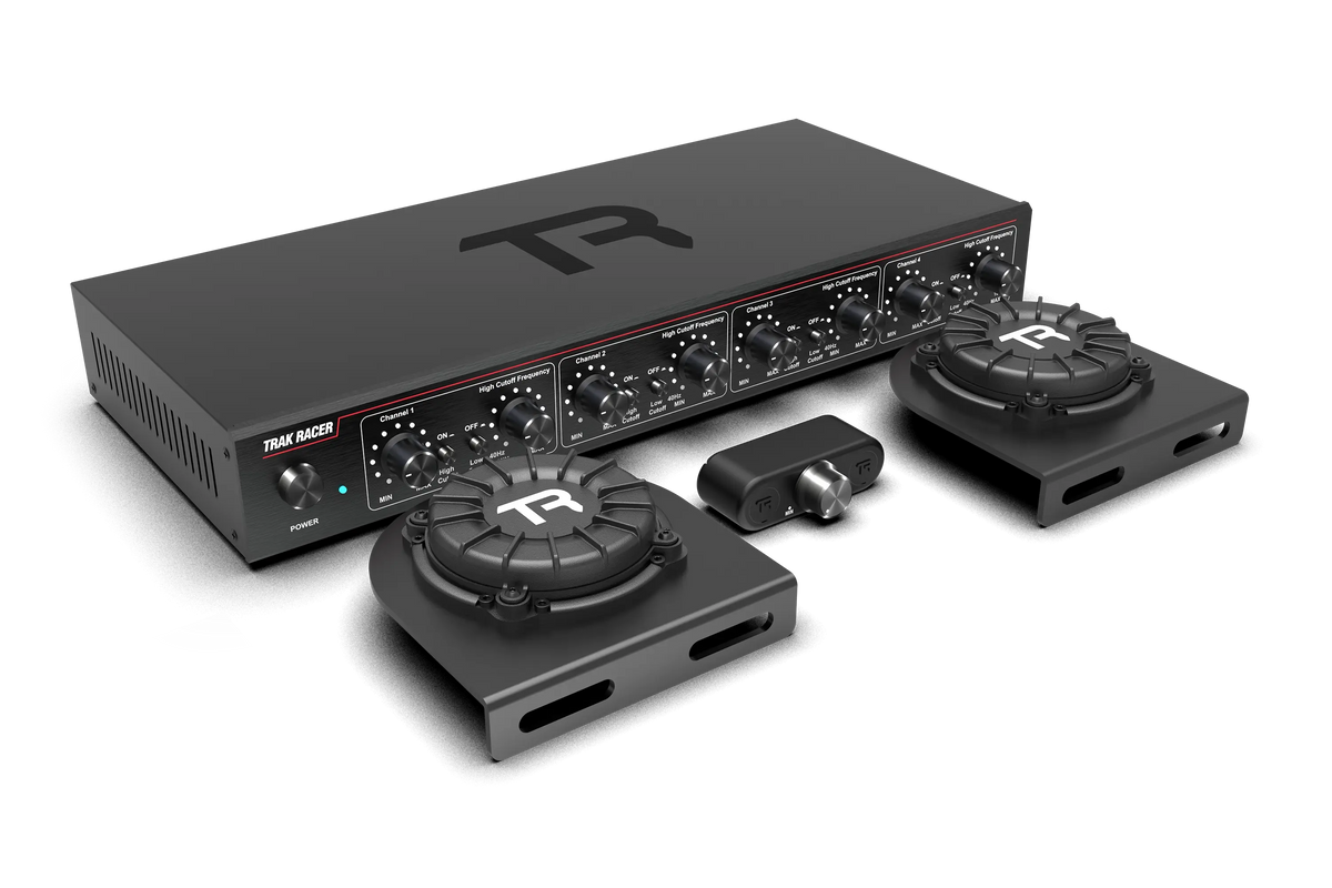 4-Channel Bass Shaker Amplifier Kit with 2 Compact Shakers – Pedal, Shifter & Handbrake Haptics – 4-channel bass shaker amplifier with two compact tactile shakers – photo 1 of 16