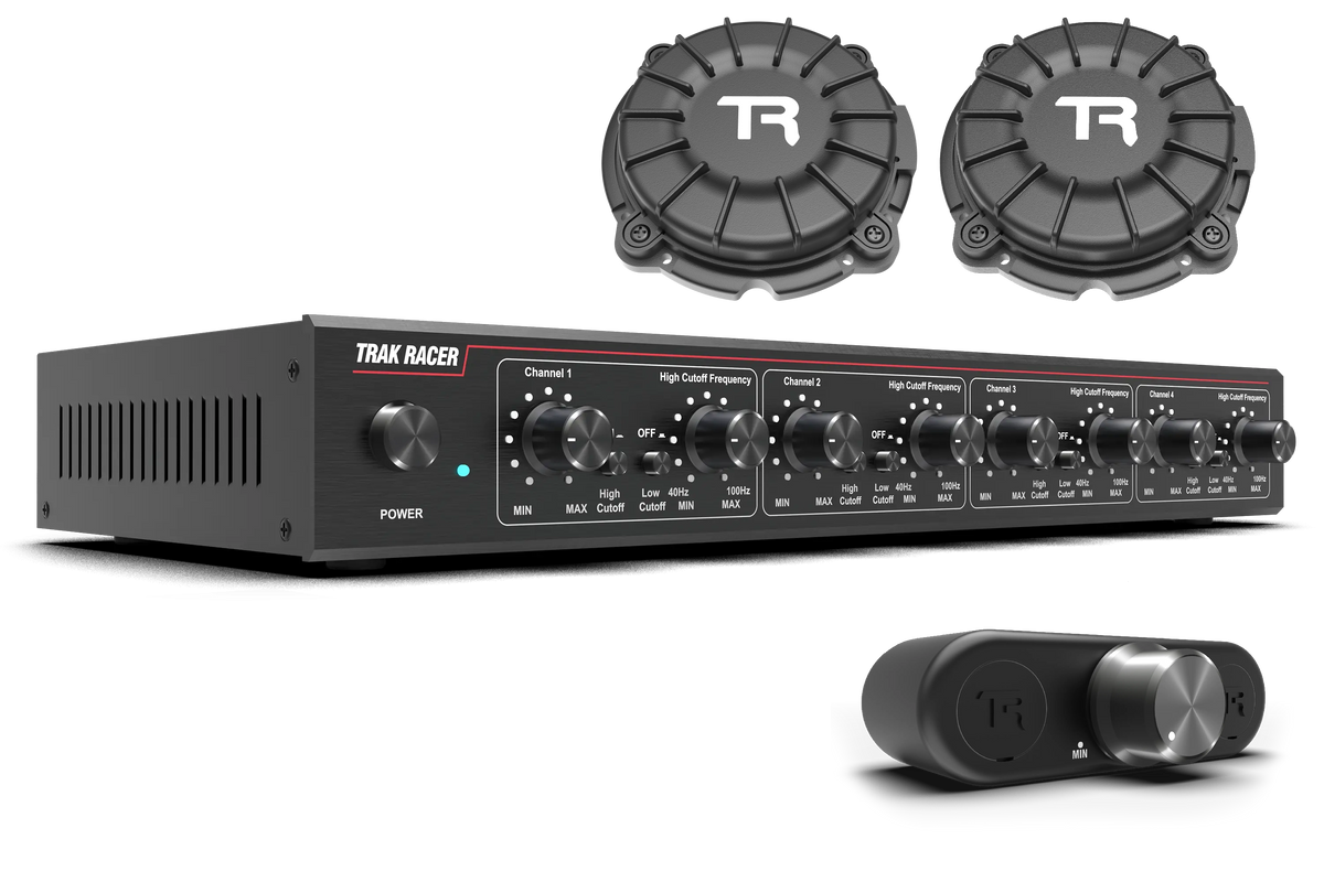 4-Channel Bass Shaker Amplifier Kit with 2 Compact Shakers – Pedal, Shifter & Handbrake Haptics – 4-channel bass shaker amplifier with two compact tactile shakers – photo 6 of 16