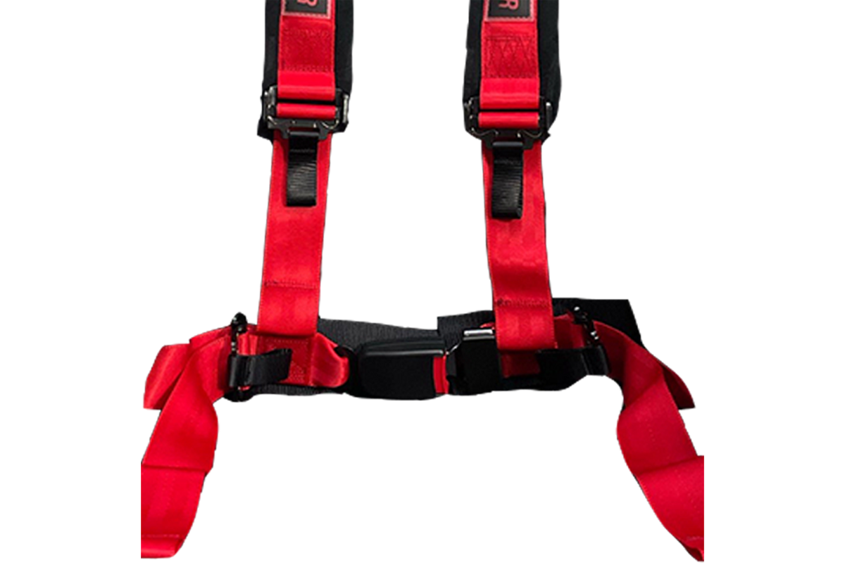 4-Point Racing Harness for Sim Racing & Flight Sim Cockpits – Black or Red, Motion & Tensioner Ready – 4-point racing harness on a sim racing bucket seat – photo 4 of 9
