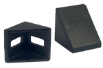 40 mm Aluminium Corner Brackets with Covers for 8 mm Slot Profile – Set of 4, Black Anodised – black anodised 40 mm corner brackets with covers – photo 3 of 8