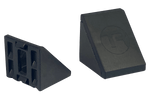 40 mm Aluminium Corner Brackets with Covers for 8 mm Slot Profile – Set of 4, Black Anodised – black anodised 40 mm corner brackets with covers – photo 4 of 8