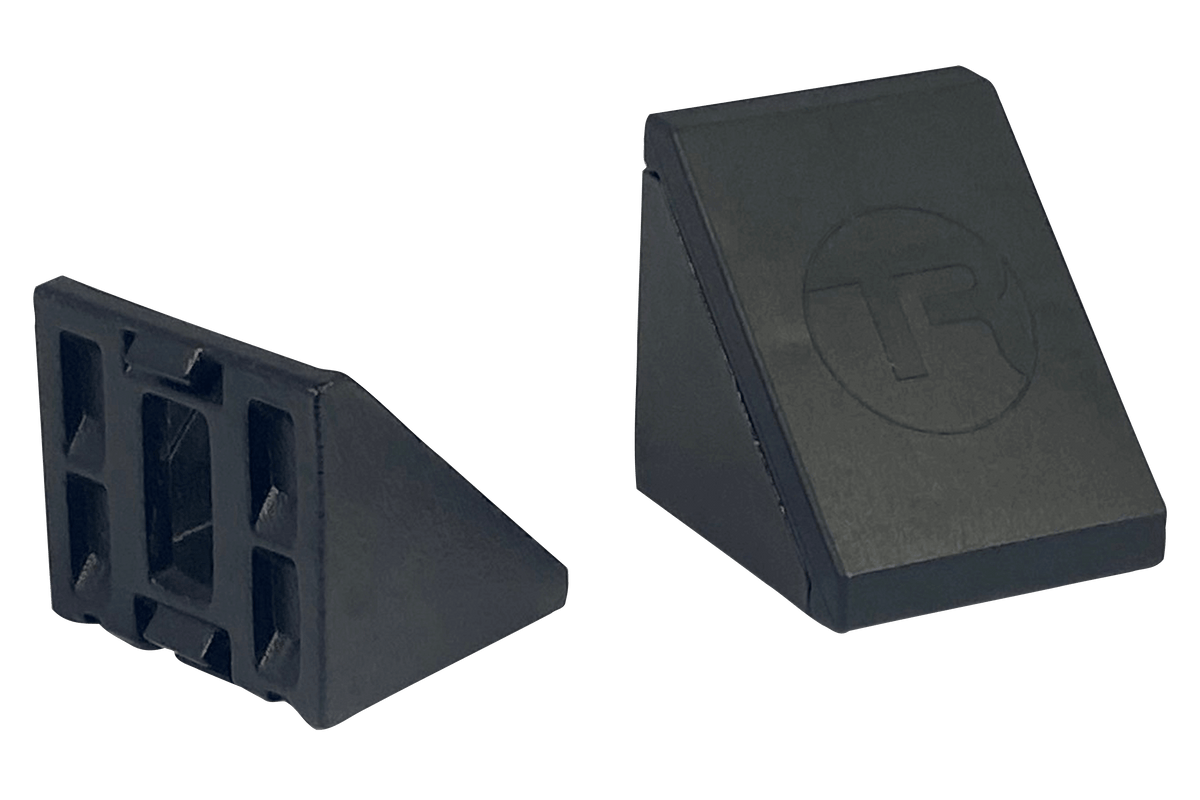 40 mm Aluminium Corner Brackets with Covers for 8 mm Slot Profile – Set of 4, Black Anodised – black anodised 40 mm corner brackets with covers – photo 4 of 8