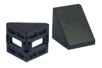 40 mm Aluminium Corner Brackets with Covers for 8 mm Slot Profile – Set of 4, Black Anodised – black anodised 40 mm corner brackets with covers – photo 5 of 8