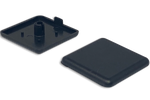 40x40 mm Aluminium Extrusion End Caps – ABS, 8 mm Slot, Pack of 2 – two black ABS end caps for 40x40 mm aluminium extrusion – photo 1 of 1