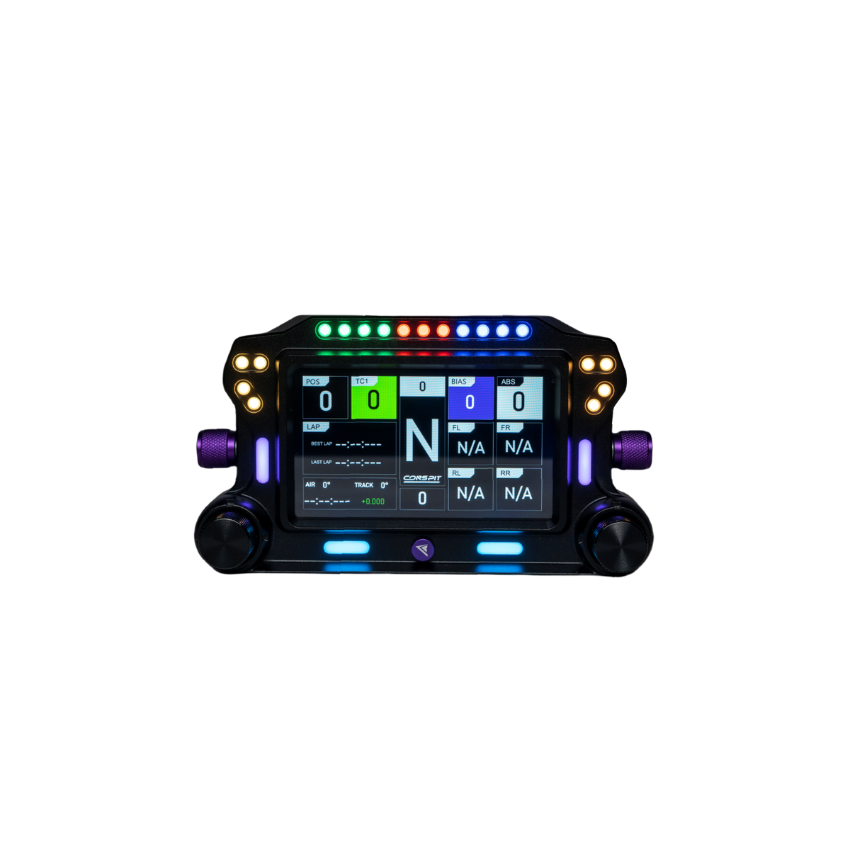 5-Inch Sim Racing Dashboard – IPS Touchscreen, 31 RGB LEDs, 4 Encoders, SimHub – 5-inch sim racing dashboard with RGB LEDs and encoder knobs – photo 3 of 8
