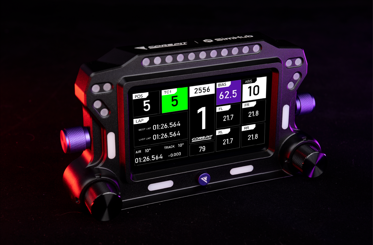5-Inch Sim Racing Dashboard – IPS Touchscreen, 31 RGB LEDs, 4 Encoders, SimHub – 5-inch sim racing dashboard with RGB LEDs and encoder knobs – photo 8 of 8