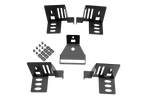 5-Speaker Mount Kit for Aluminium Profile Sim Rigs – Surround Sound Brackets, Matte Black Steel – five speaker mount brackets on an aluminium profile sim rig – photo 1 of 6