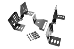 5-Speaker Mount Kit for Aluminium Profile Sim Rigs – Surround Sound Brackets, Matte Black Steel – five speaker mount brackets on an aluminium profile sim rig – photo 2 of 6