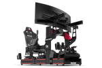 5-Speaker Mount Kit for Aluminium Profile Sim Rigs – Surround Sound Brackets, Matte Black Steel – five speaker mount brackets on an aluminium profile sim rig – photo 4 of 6