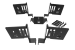 5-Speaker Mount Kit for Aluminium Profile Sim Rigs – Surround Sound Brackets, Matte Black Steel – five speaker mount brackets on an aluminium profile sim rig – photo 5 of 6