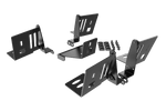 5-Speaker Mount Kit for Aluminium Profile Sim Rigs – Surround Sound Brackets, Matte Black Steel – five speaker mount brackets on an aluminium profile sim rig – photo 6 of 6