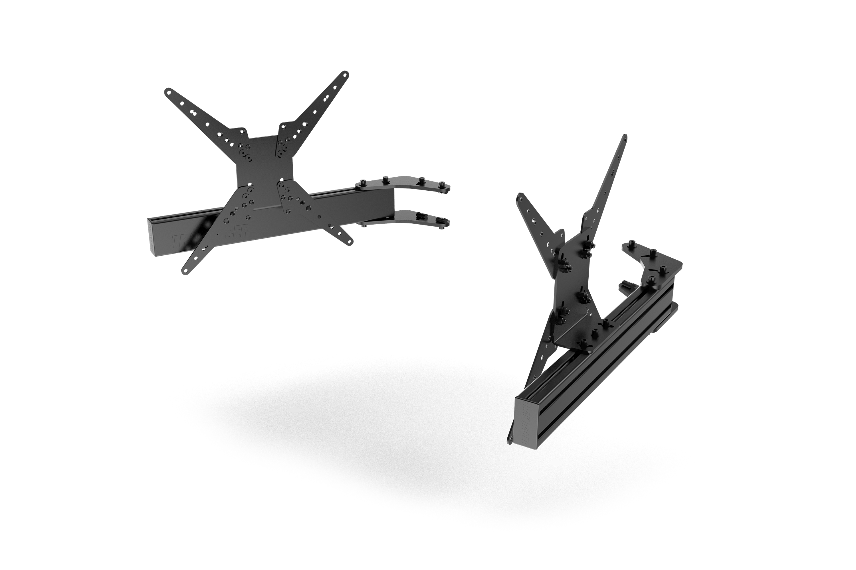 580 mm Add-On Triple Monitor Arms for Aluminium Stands – 80x40 Profile, Screens up to 45 Inch – pair of 580 mm aluminium add-on triple monitor arms – photo 1 of 1