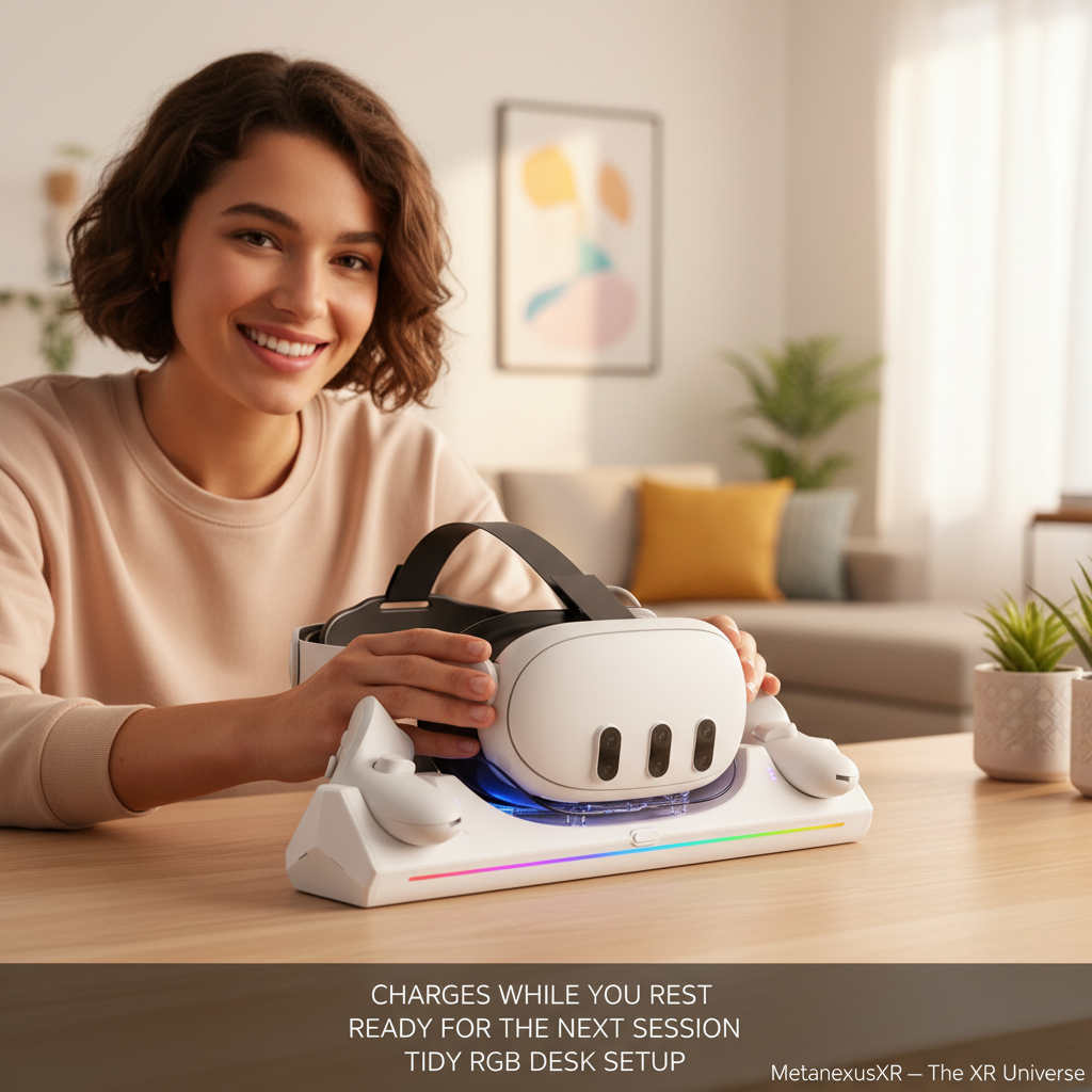 Meta Quest 3 Charging Dock 30W Fast Charging RGB — MetanexusXR — The XR Universe