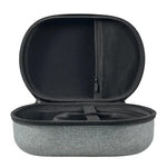 Apple Vision Pro hardshell case size reference next to headset - Metanexus XR