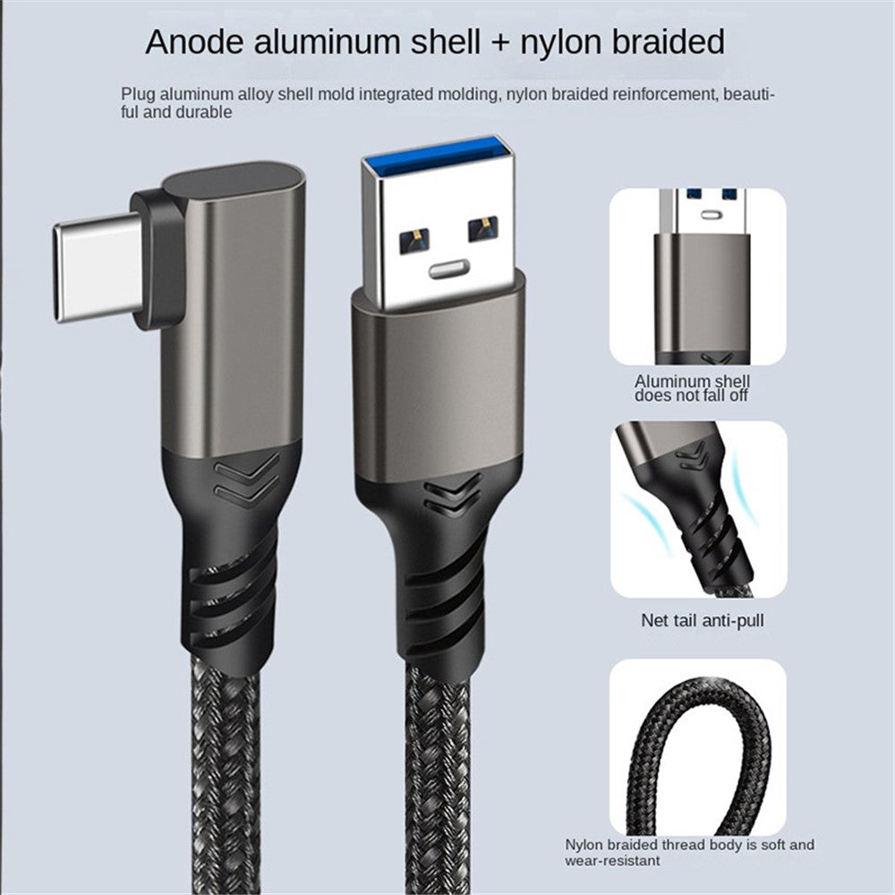 For Oculus Quest 1 / 2 5m USB3.2 Gen2 3A Fast Charging Cable 10Gbps Data Transfer Cord VR Headset USB-A to USB-C Link Cable Metanexus XR