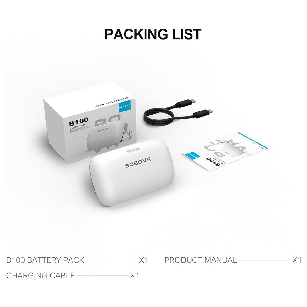 BOBOVR B100 battery dimensions and capacity label