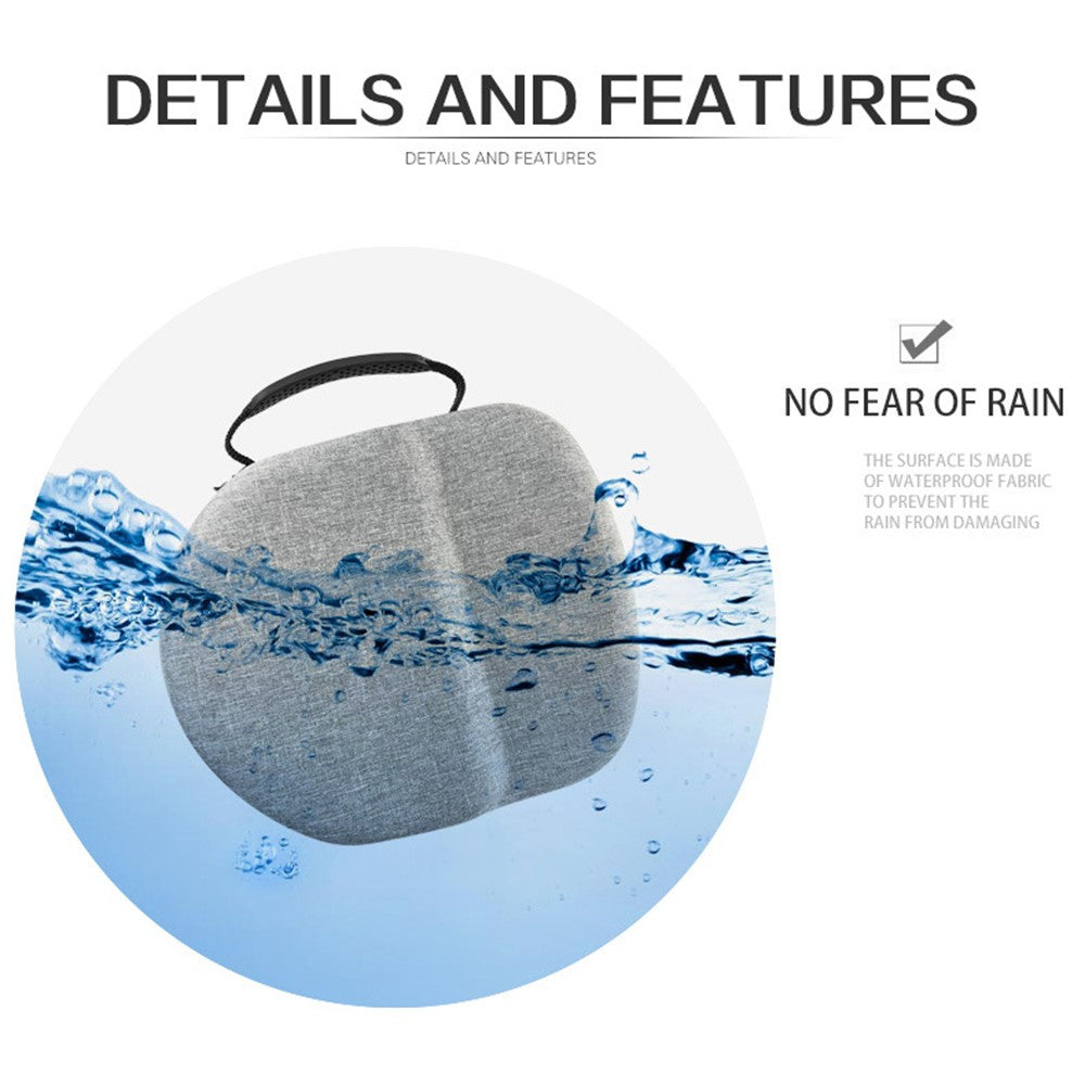 Quest 2 rainproof EVA hard case size reference next to headset - Metanexus XR