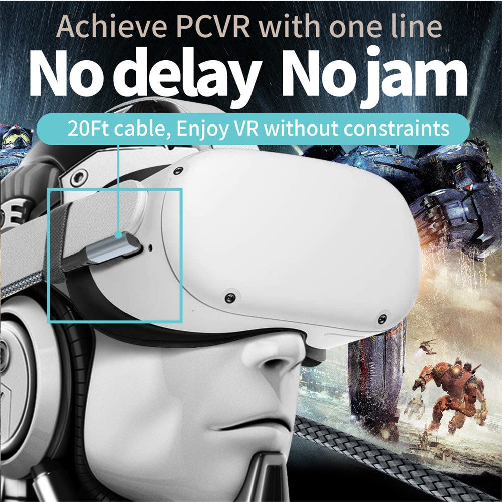 Close-up of the USB-A connector on the VR link cable