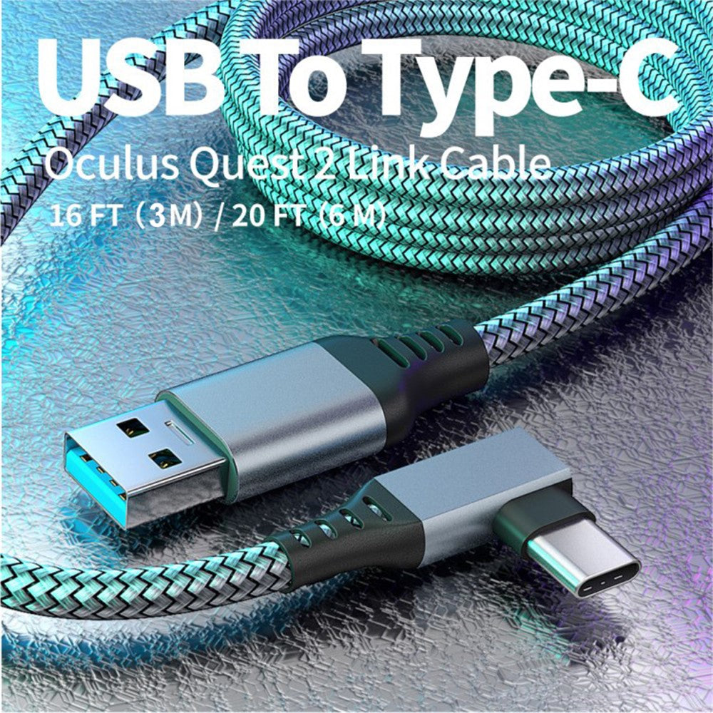 For Oculus Quest 2/1 Link Cable 6m USB 3.1 Type-C Charging Cord USB-A to Type-C 5Gbps Braided Data Cable Metanexus XR