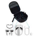 Quest 2 hard travel case interior lining close-up - Metanexus XR