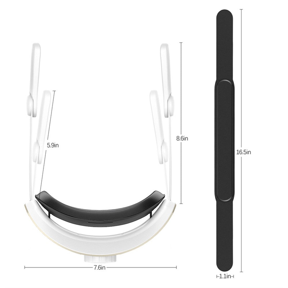 Gold knob headband, fit range diagram