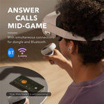 Soundcore VR P10 earbuds worn with Meta Quest 2