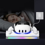 RGB status ring around the base of the Quest 3 charging dock
