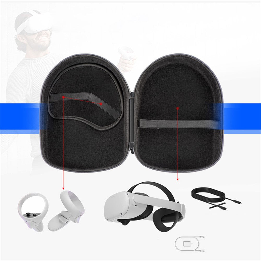 1110700 For Oculus Quest 2 VR Headset Controller Elite Head Strap Portable Storage Bag Carrying Case Metanexus XR