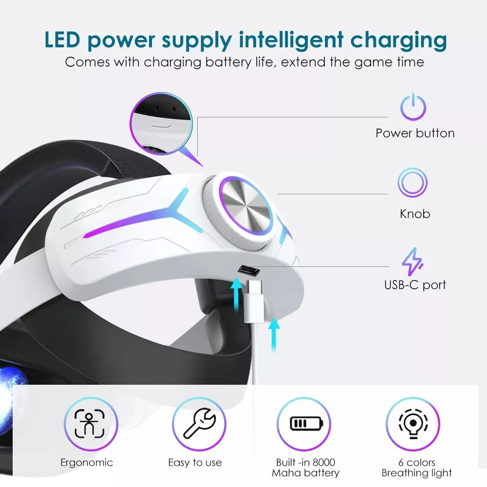 Top view of the Oculus Quest 2 battery head strap over-the-head band