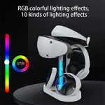 IPEGA PS5 VR stand glowing in dark room, SKU 680701350A