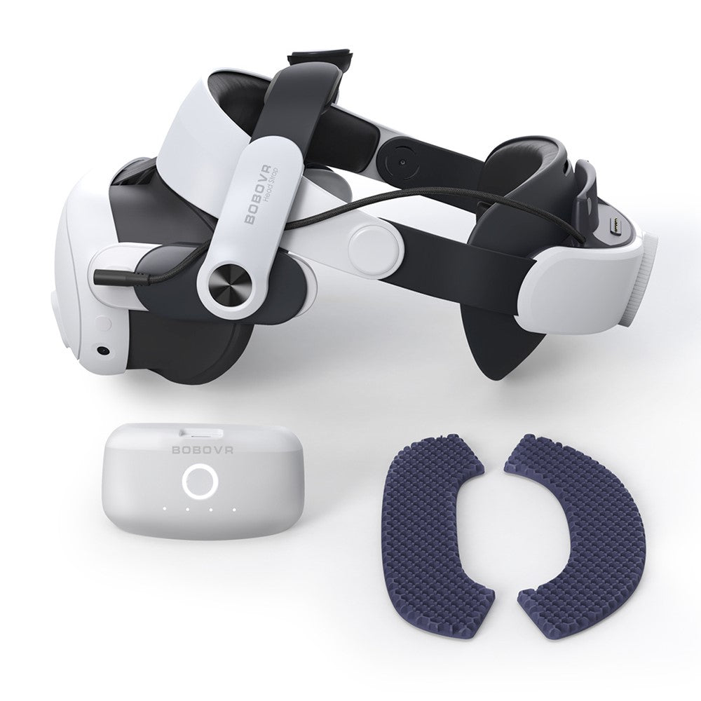 BOBOVR M3 Pro head strap folded flat, top view