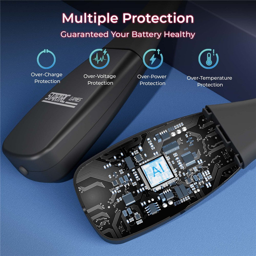 VR neck power bank used with a Meta Quest headset