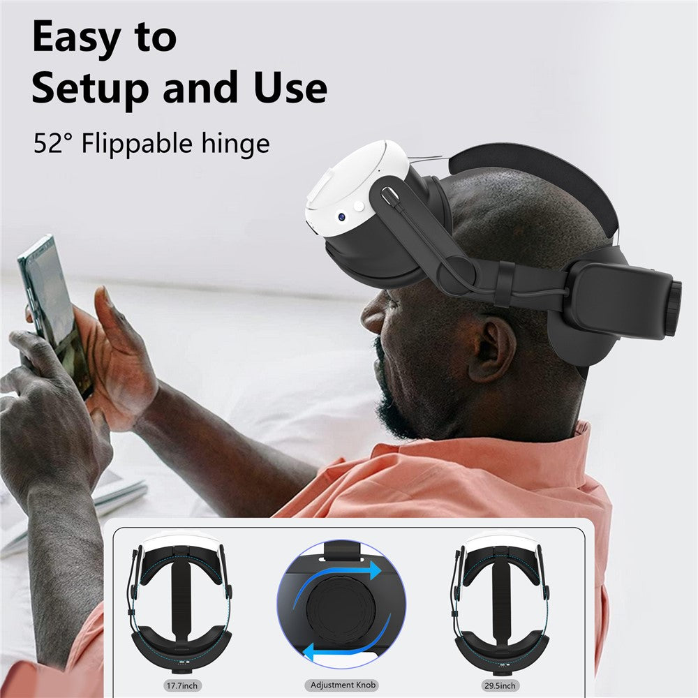 Quest 3 6400mAh strap, flippable hinge detail