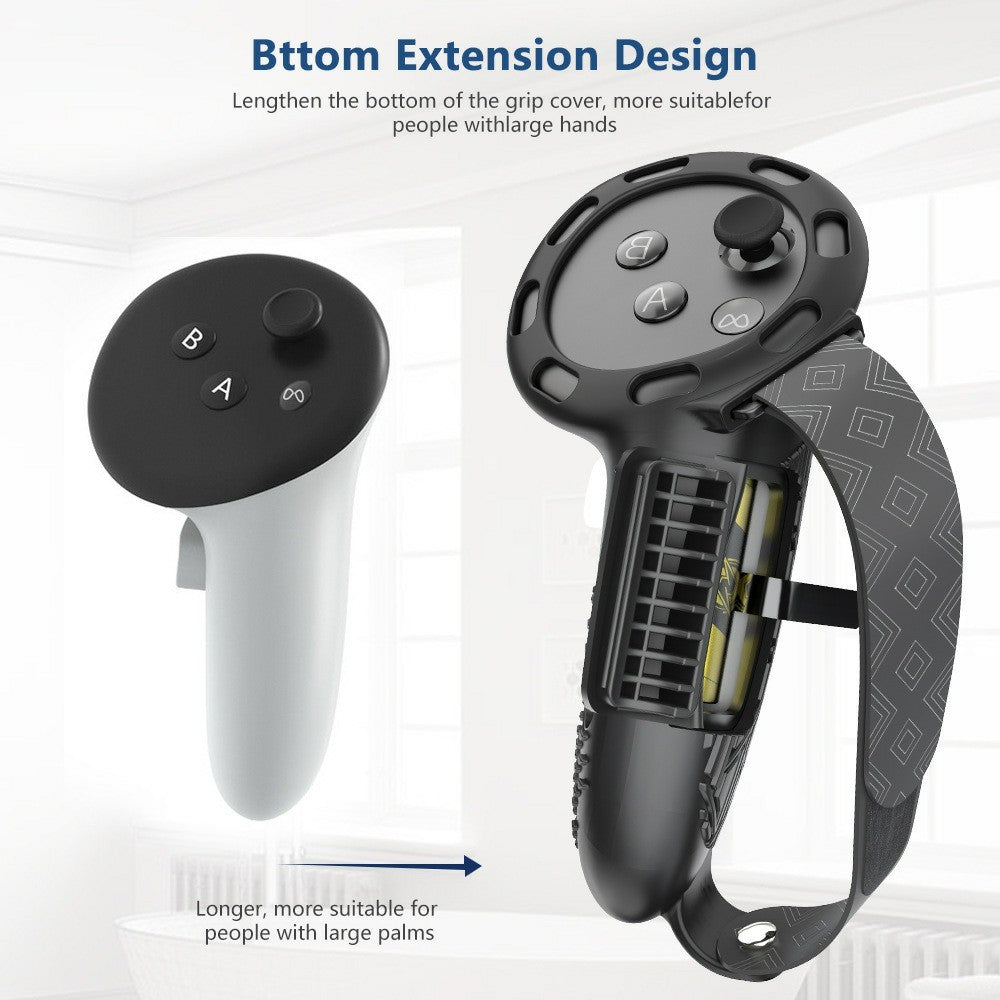 Extended grip cover, side view