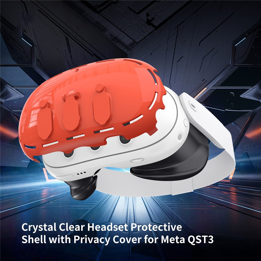 Quest 3 clear PC case, close-up of the polycarbonate texture