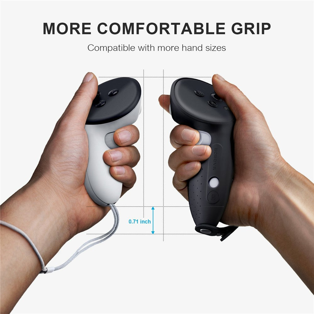 Close-up of the sweat grooves on the BOBOVR G3 Plus grip