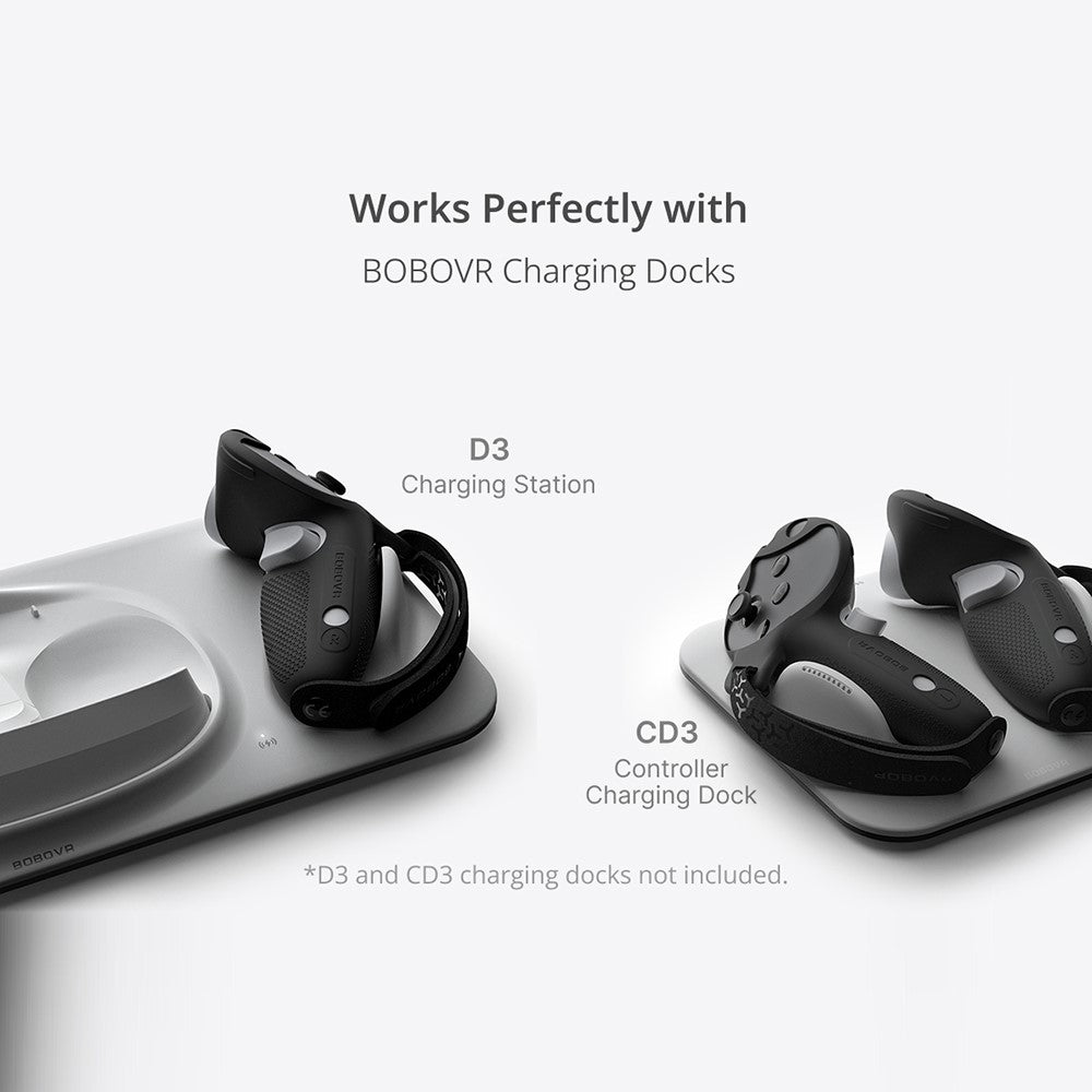 Close-up of the sweat channels on the BOBOVR G3 grip