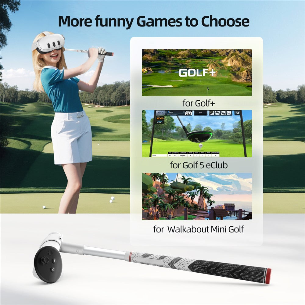 AMVR golf club grip in hand, swing position