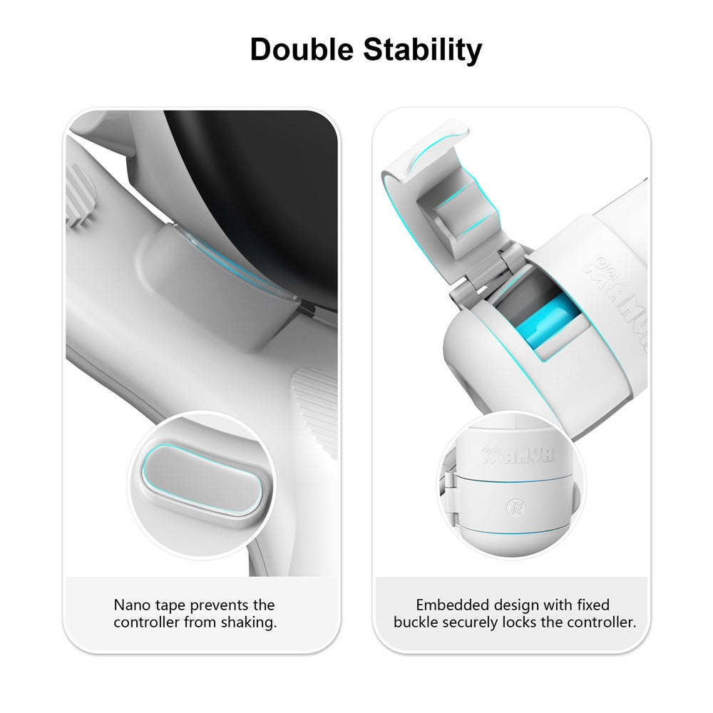 AMVR table tennis paddle grip fitted on the controller