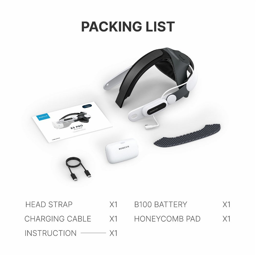 BOBOVR E3 Pro head strap packaging