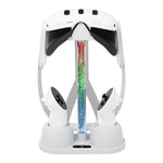 Meta Quest 3 RGB stand in dark room glowing, SKU 681700537A